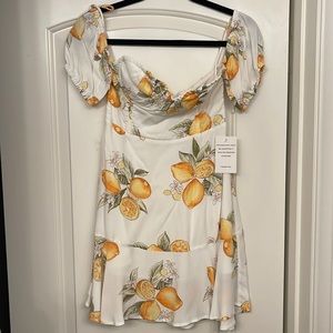 FOR LOVE AND LEMONS lemonade off the shoulder dress